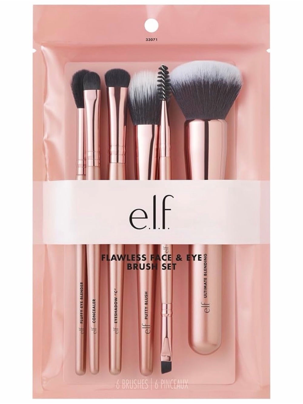 e.l.f. Flawless Face & Eye Brush Set - Rose Gold
